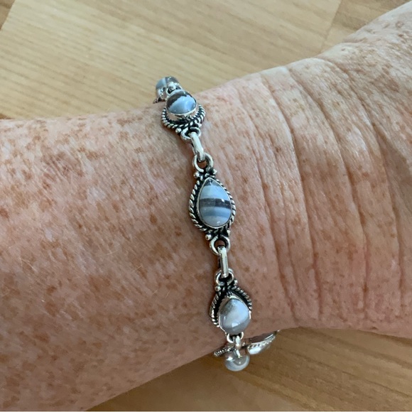 Owyhee Opal Solid 925 Sterling Silver Bracelet - Picture 3 of 6